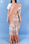 Mulmul Cotton Saree With Fall In Floral Block Print